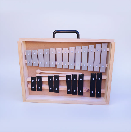 Metalófono Cromático 22 Notas Plateado