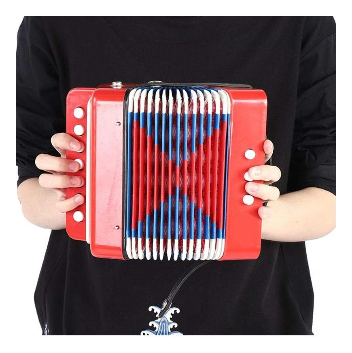 Acordeón Infantil Rojo De Plástico Mini Pequeños Músicos - Imagen 4