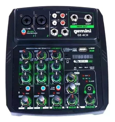 Mini Mixer 4 Channel Gemini Ge-4ch Bluetooth