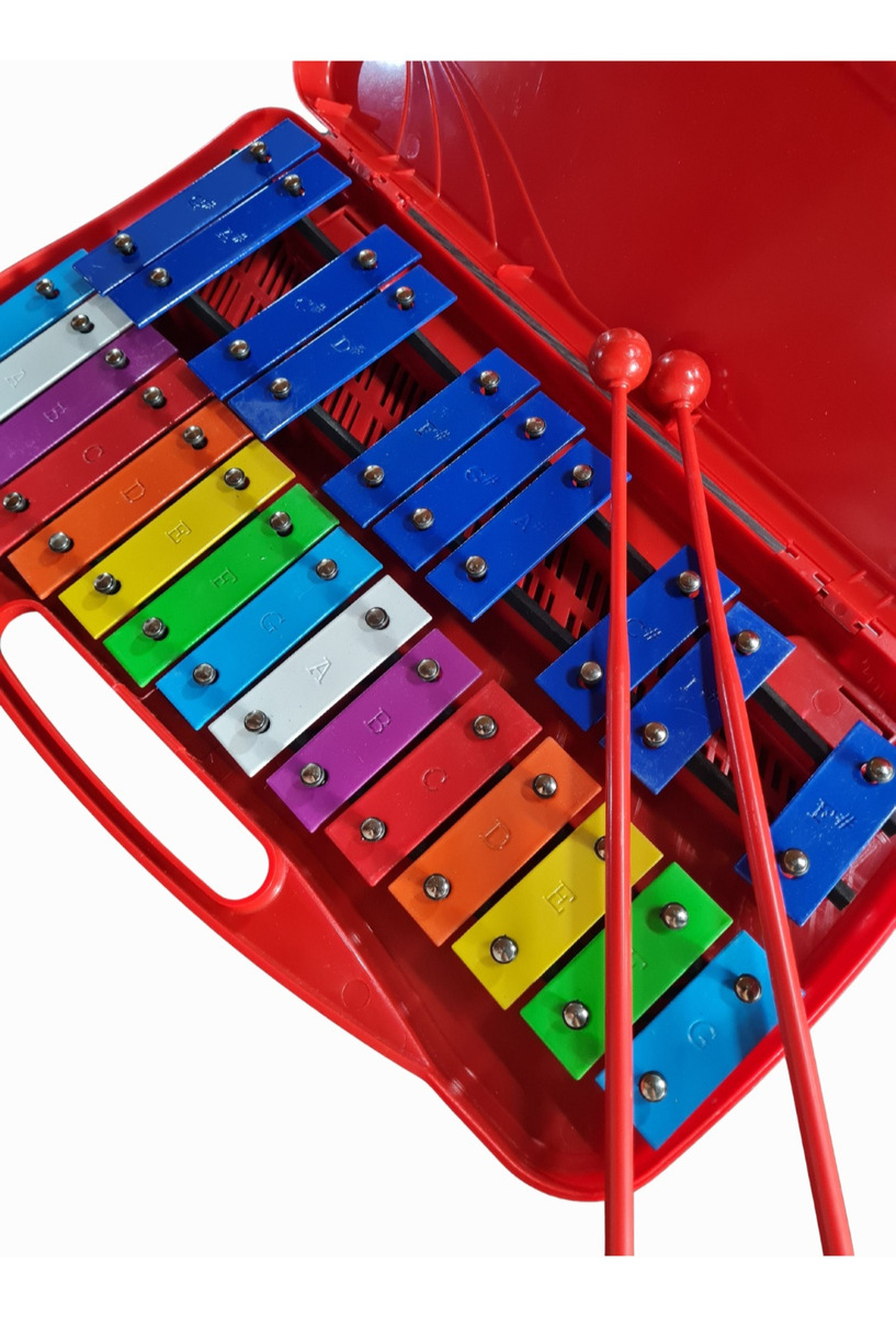 Metalófono Cromático Strauss 25 Notas Rojo