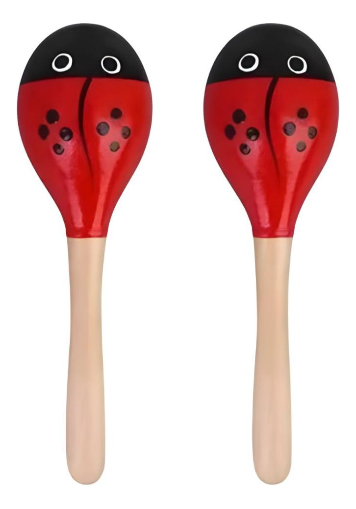 Duo De Percusion Maracas Y Huevito Shaker Rojo Hamelin