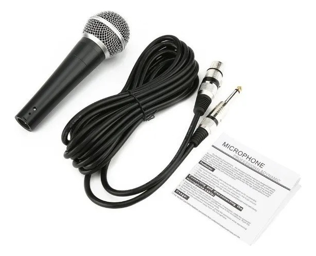 Micrófono Vocal Profesional Sm58 Dinámico Cardioide Karaoke Color Negro Con Plateado - Imagen 3