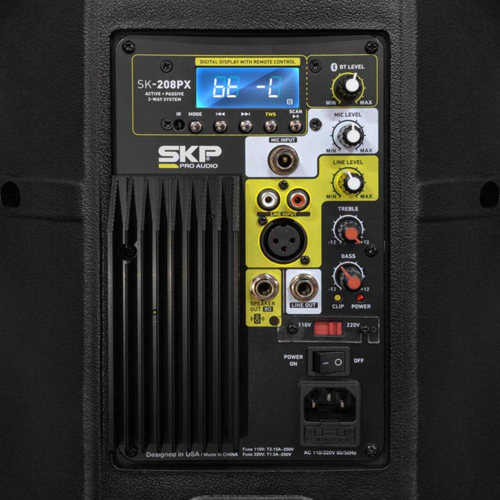 Parlante Sistema 2 Vías Activo + Pasivo Amplificado Sk 208px - Imagen 6
