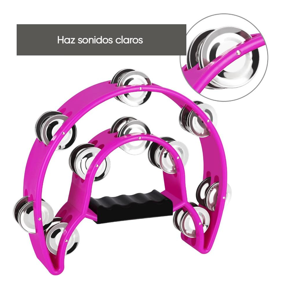 Pandero 1/2 Luna Fucsia Rosa Rmx 8,5'' Tr-4 Pa-g3e4 - Imagen 3