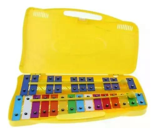 Rmx Jr25n Metalofono 25 Notas Cromado Amarillo - Imagen 4