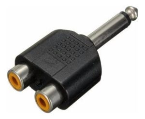 Adaptador 2 Rca Hembra A Plug 6.3mm Mono