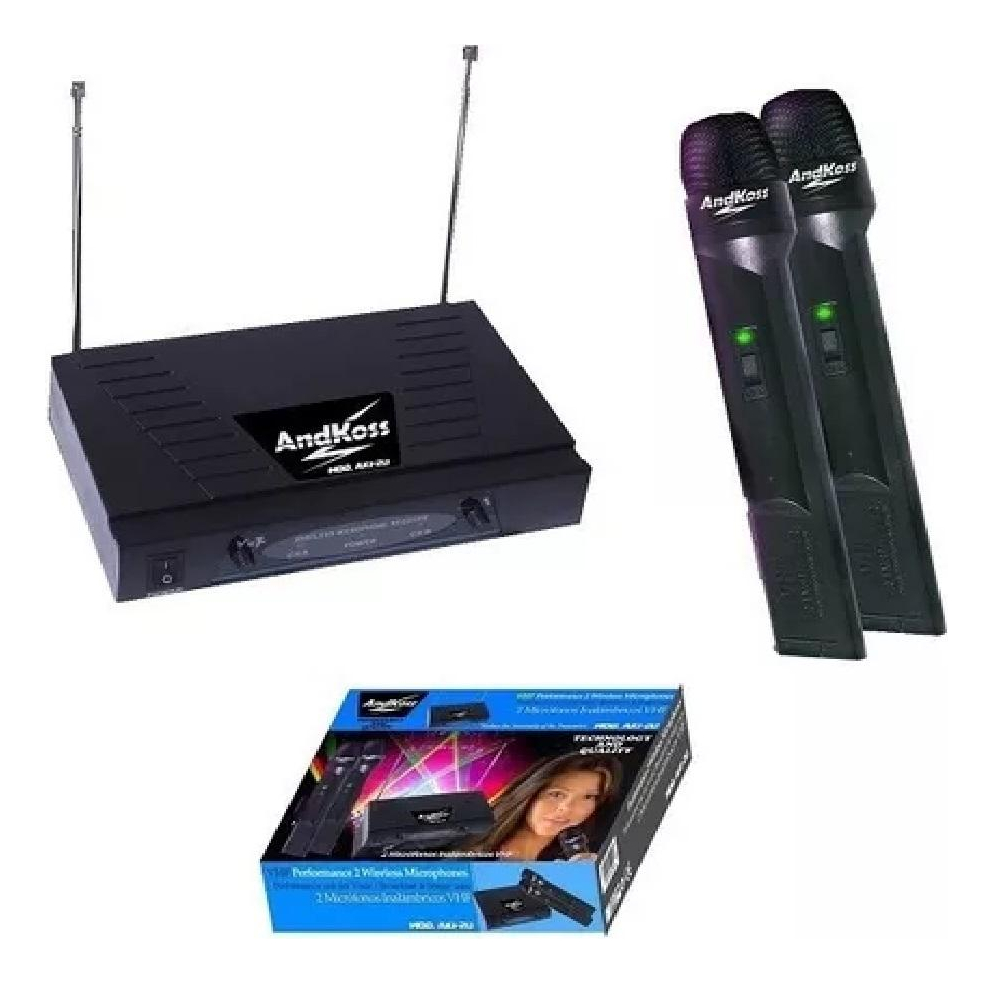 Micrófonos Inalambricos Vhf Andkoss 2 Un. Pb-b5e3