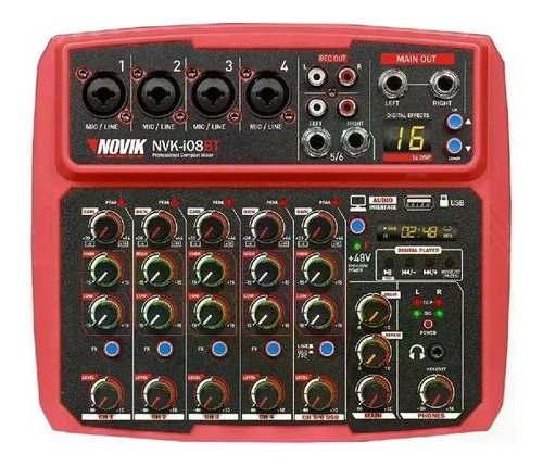 Consola Pasiva Con Interfaz Usb Novik Nvk I08bt Rojo