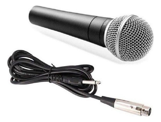 Micrófono Vocal Profesional Sm58 Dinámico Cardioide Karaoke Color Negro Con Plateado - Imagen 5