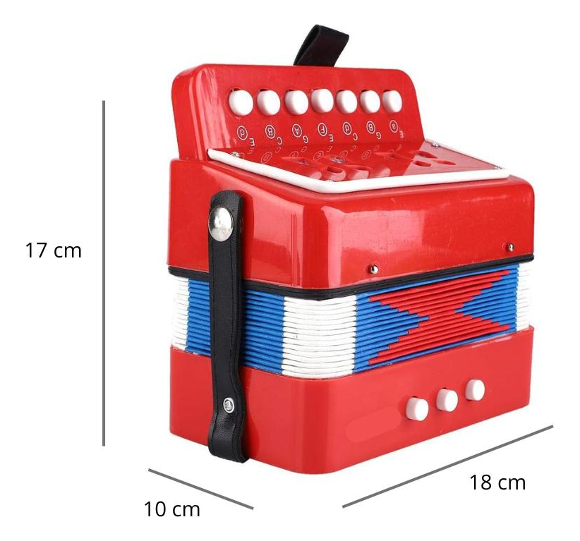 Acordeón Infantil Rojo De Plástico Mini Pequeños Músicos - Imagen 3