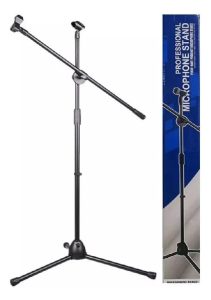 Atril De Micrófono Robusto Doble Trípode Plegable