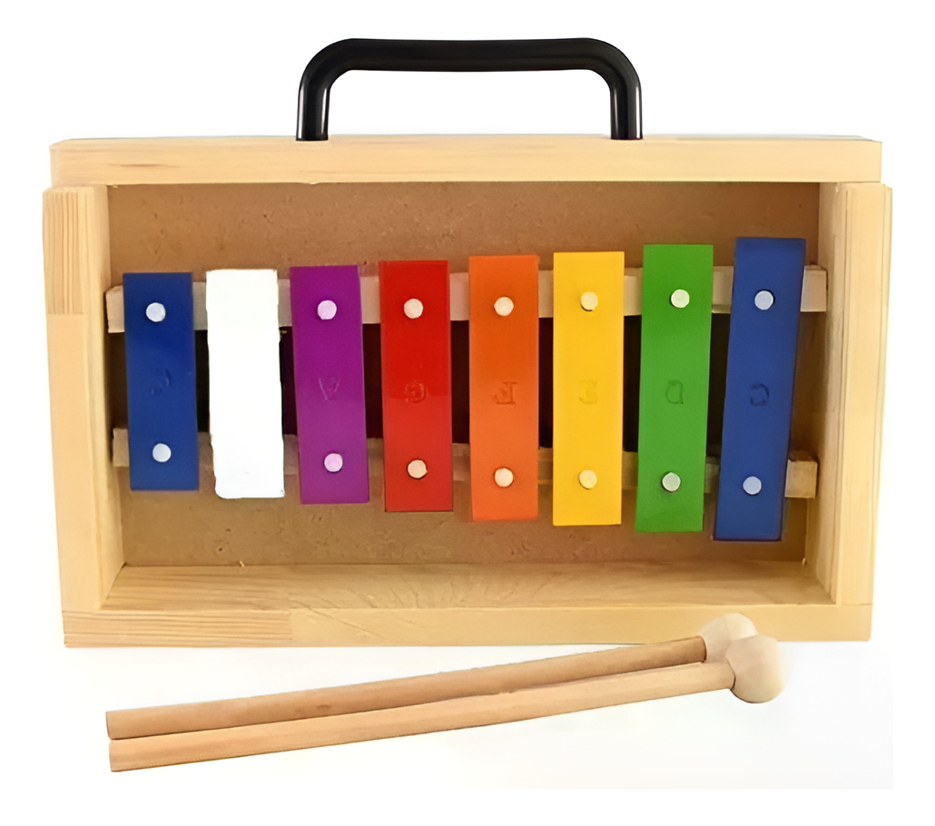 Metalófono De Colores 8 Notas Caja De Madera Todoaudio Chile