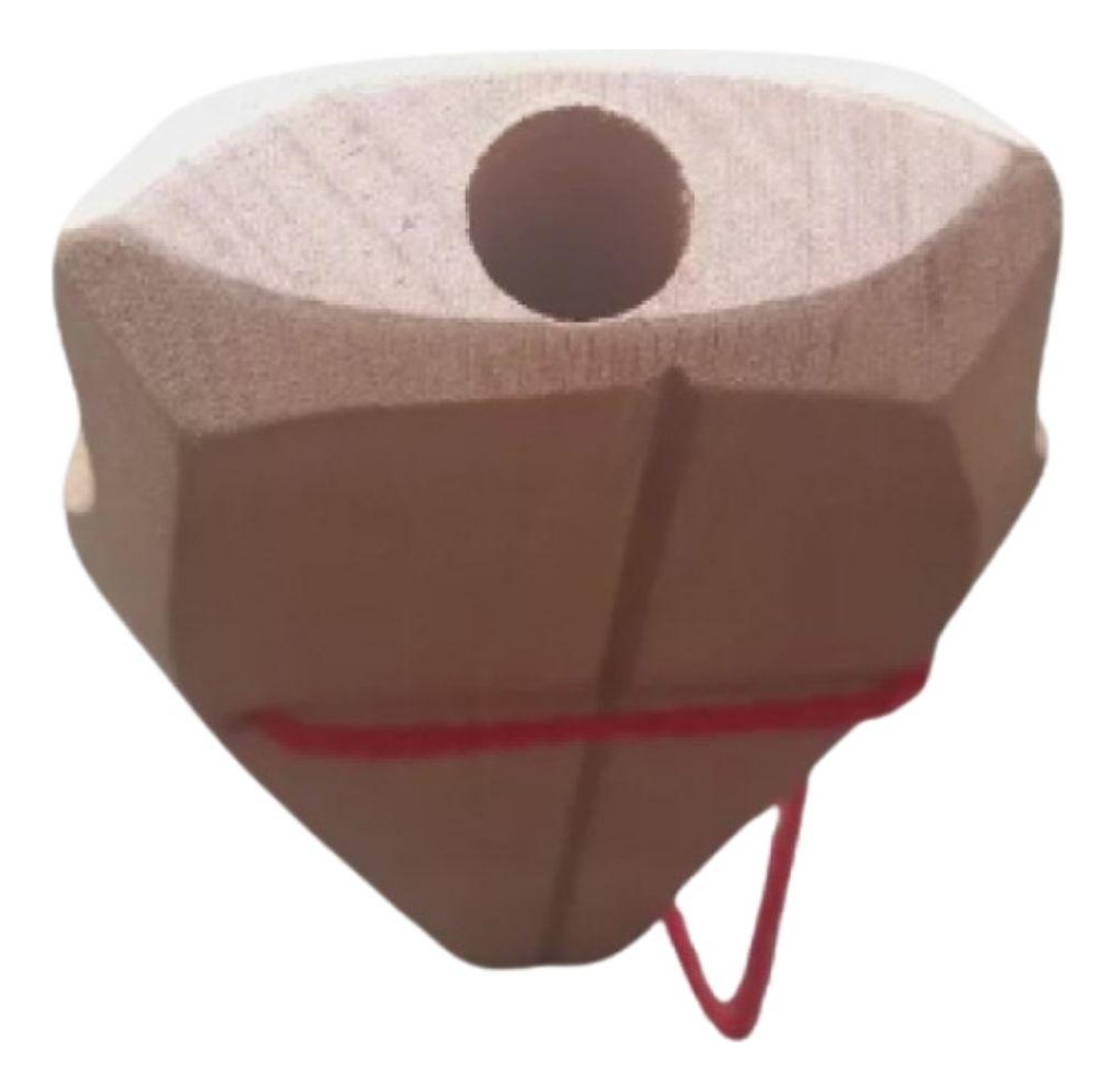 Pifílca De Madera Nativa 23 Cm Natural 1 Hoyo Artesanal