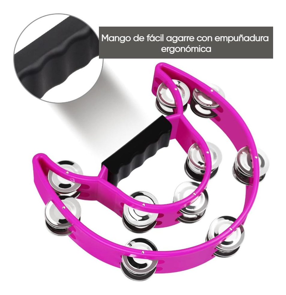 Pandero 1/2 Luna Fucsia Rosa Rmx 8,5'' Tr-4 Pa-g3e4 - Imagen 2