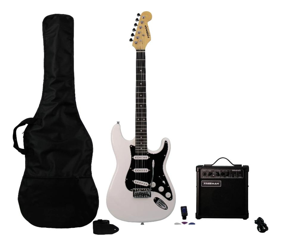 Guitarra Eléctrica Freeman Pack Rockstarter Blanca