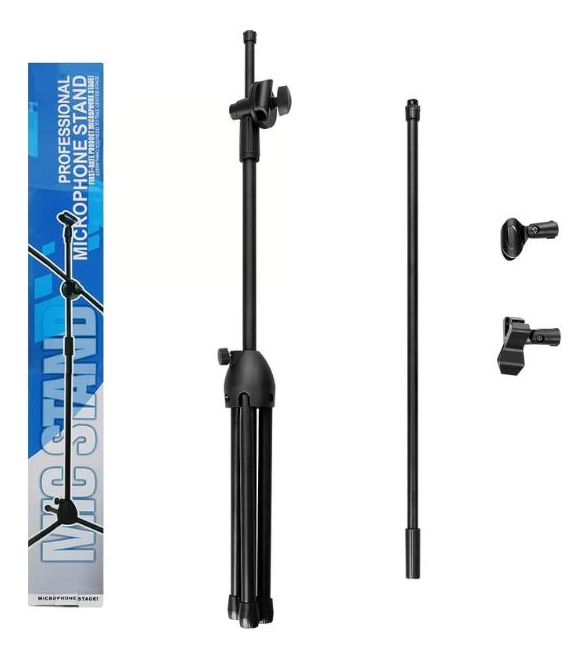 Atril Para Micrófono Con Boom Metálico Doble Universal