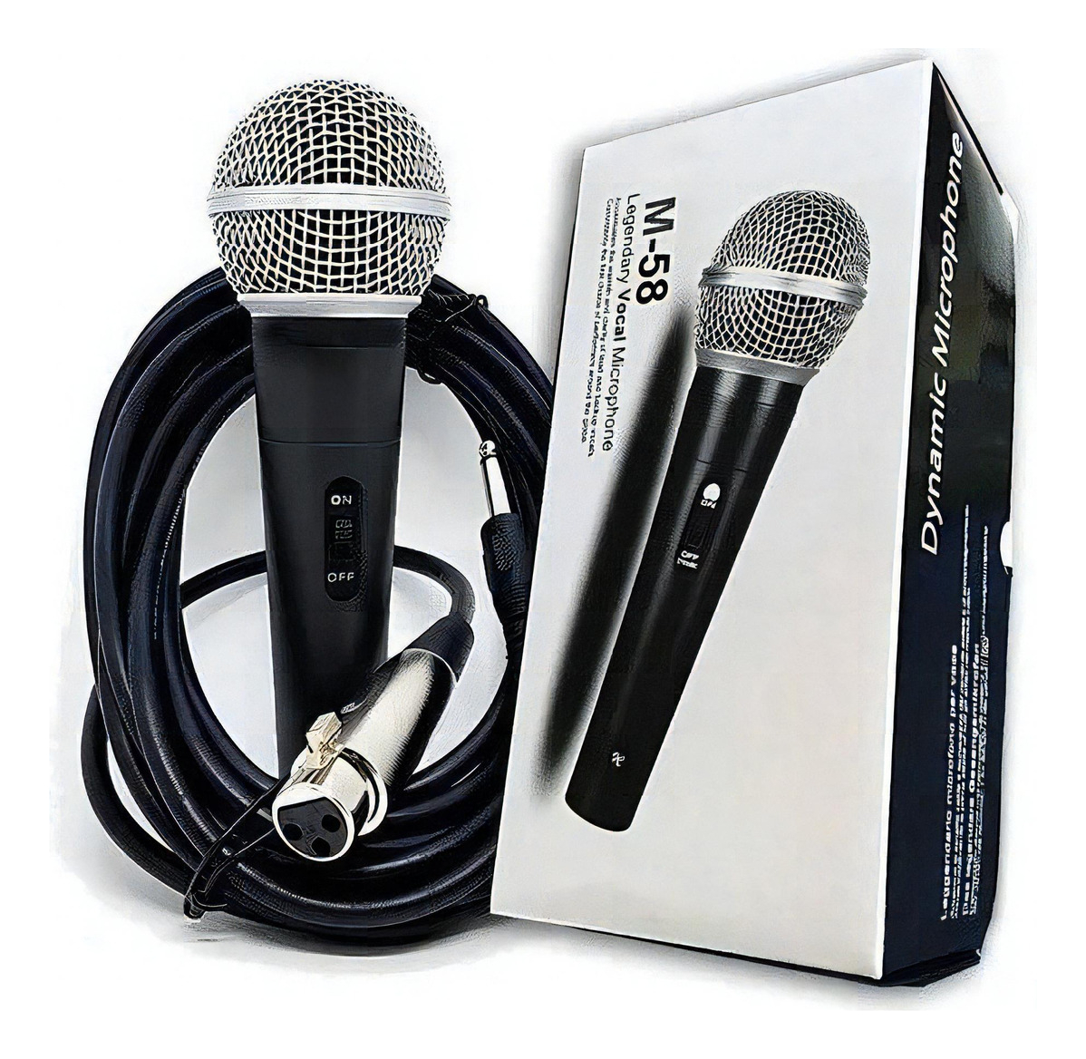 Micrófono Vocal Profesional Sm58 Dinámico Cardioide Karaoke Color Negro Con Plateado - Imagen 7