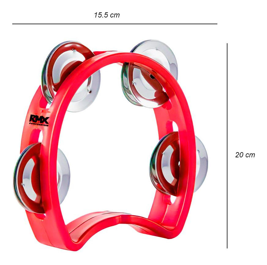 Mini Pandero Media Luna Rojo Niños Rmx Todoaudiochile - Imagen 2