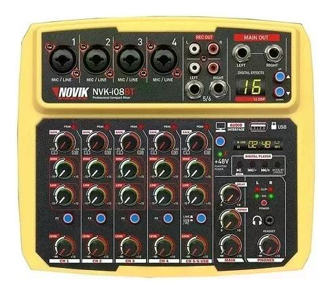 Consola Pasiva Con Interfaz Usb Novik Nvk I08bt Amarillo - Imagen 2