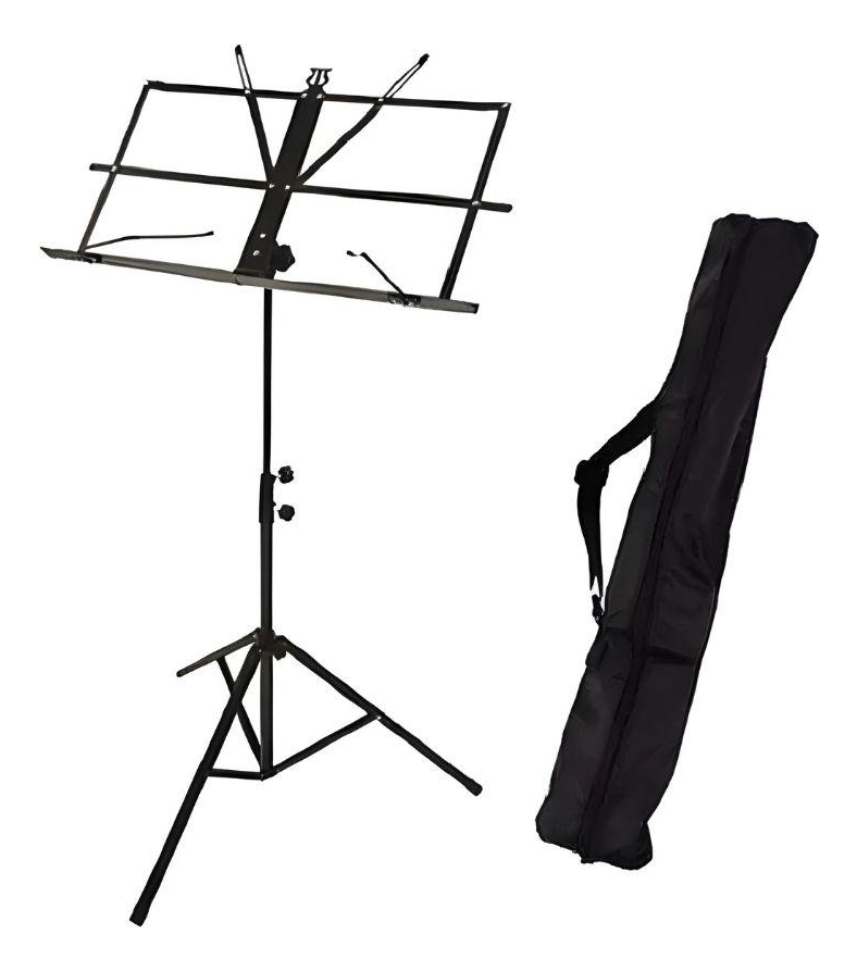 Atril De Partitura Plagable Negro Carver Pro Con Funda