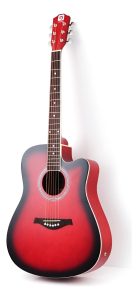 Guitarra Acústica Cutaway De 41 Color Rojo Todoaudiochile