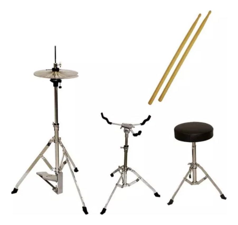 Batería Junior Niño 5 Pcs Platillo+piso Srst-5j/rd Straus - Imagen 2