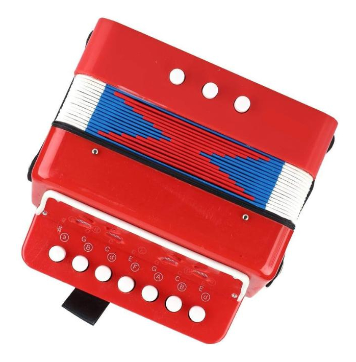 Acordeón Infantil Rojo De Plástico Mini Pequeños Músicos - Imagen 6